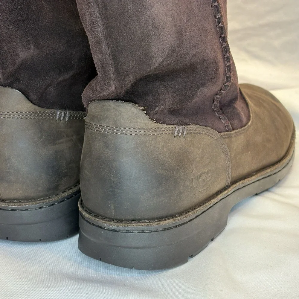 Ugg Foerster Sheepskin Leather Boots Mens 12 Suede Waterproof Wool Lined 1007796
